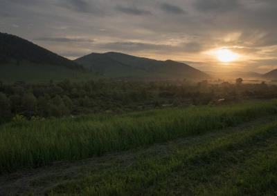 Sunset in Altai mountains